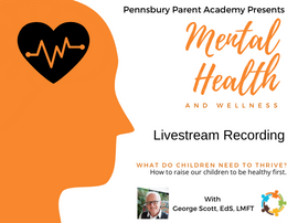 Orange side profile silhouette promoting Pennsbury Parent Academy Mental Health and Wellness 